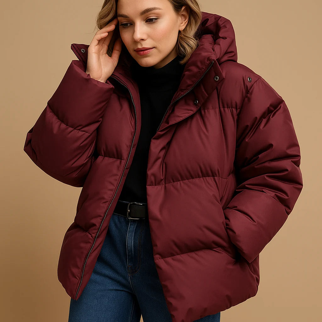 Chaqueta de Invierno Acolchada con Capucha y Tejido Repelente al Agua 0