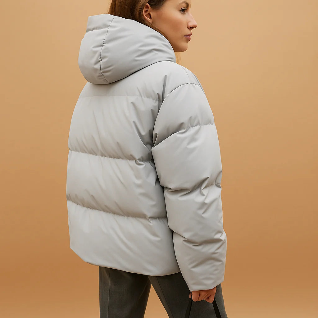 Chaqueta de Invierno Acolchada con Capucha y Tejido Repelente al Agua 2