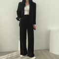 Conjunto de Blazer Holgado y Pantalón Ancho de Cintura Alta 0