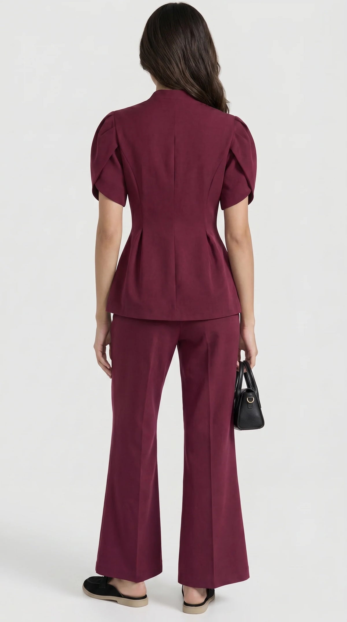 Conjunto de Camisa con Mangas Abullonadas y Pantalón Recto 2