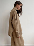 Conjunto de Punto con Cuello Alto y Pantalón Ancho 4