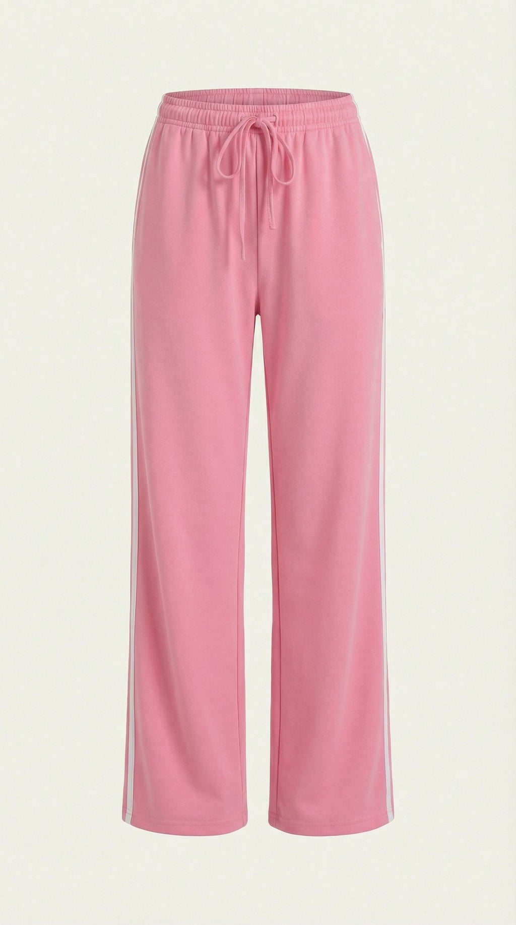 Roze wijde joggerbroek voor dames met elastische taille en zijstrepen
