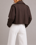 Gabardina Corta de Doble Botonadura con Solapas y Bolsillos 1