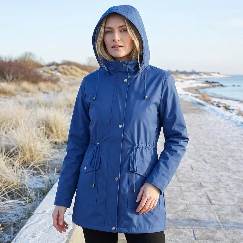 Gabardina Impermeable con Capucha y Cintura Ajustable 2