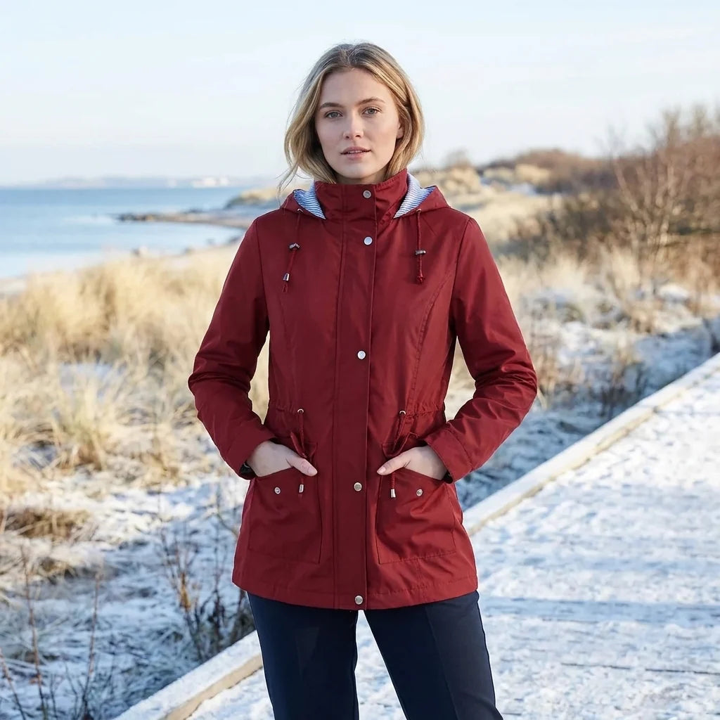 Gabardina Impermeable con Capucha y Cintura Ajustable 3