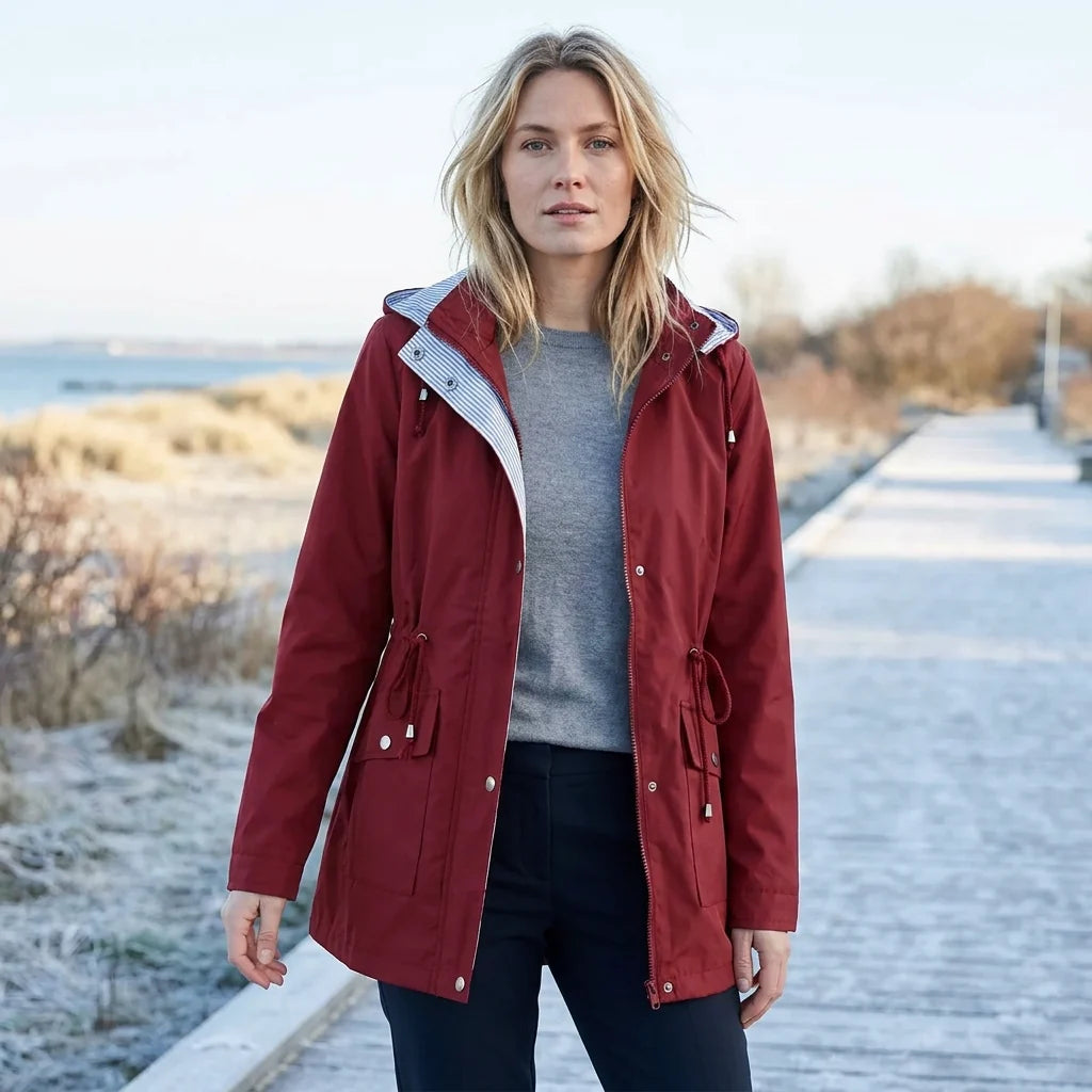 Gabardina Impermeable con Capucha y Cintura Ajustable 9