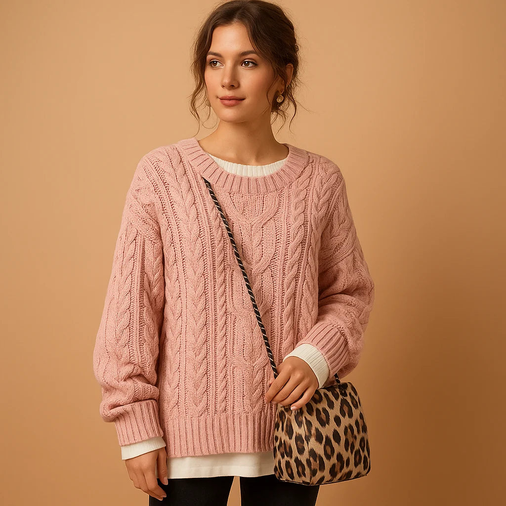 Jersey Oversize de Punto Grueso con Cuello Redondo 2