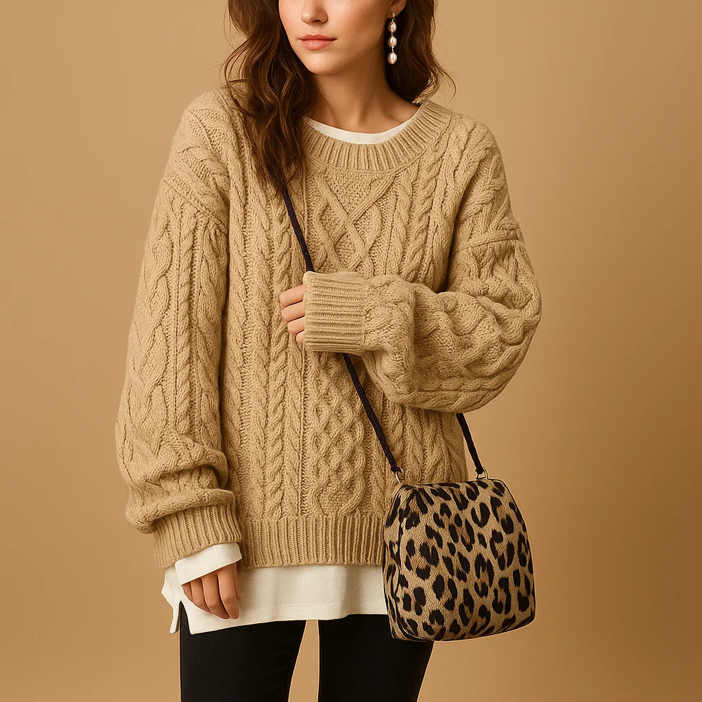 Jersey Oversize de Punto Grueso con Cuello Redondo 4