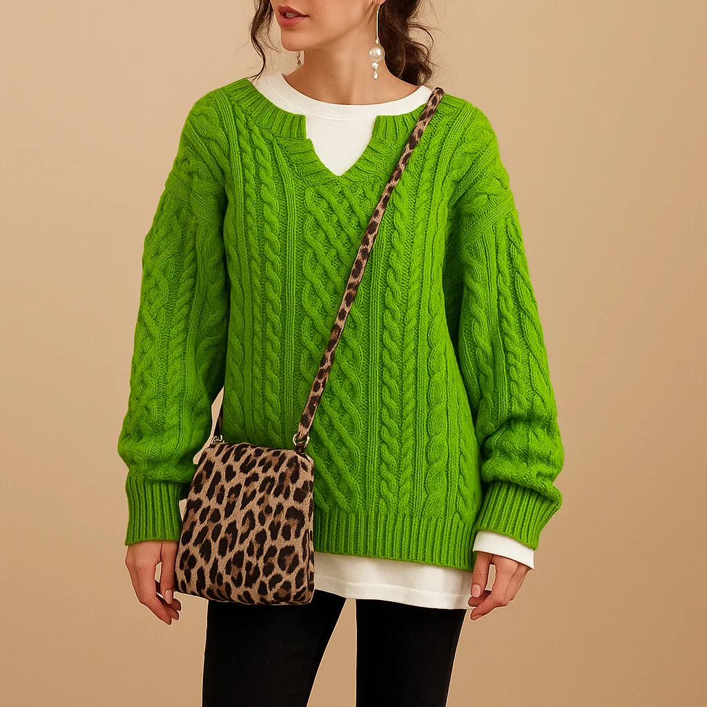 Jersey Oversize de Punto Grueso con Cuello Redondo 5
