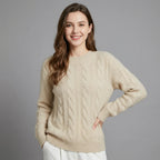 Jersey Oversize de Punto Trenzado con Mezcla de Lana 0