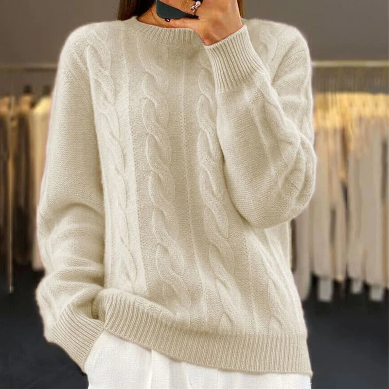 Jersey Oversize de Punto Trenzado con Mezcla de Lana 1