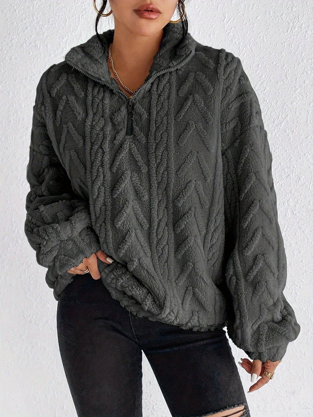 Jersey Polar con Cuello Alto y Cremallera 4