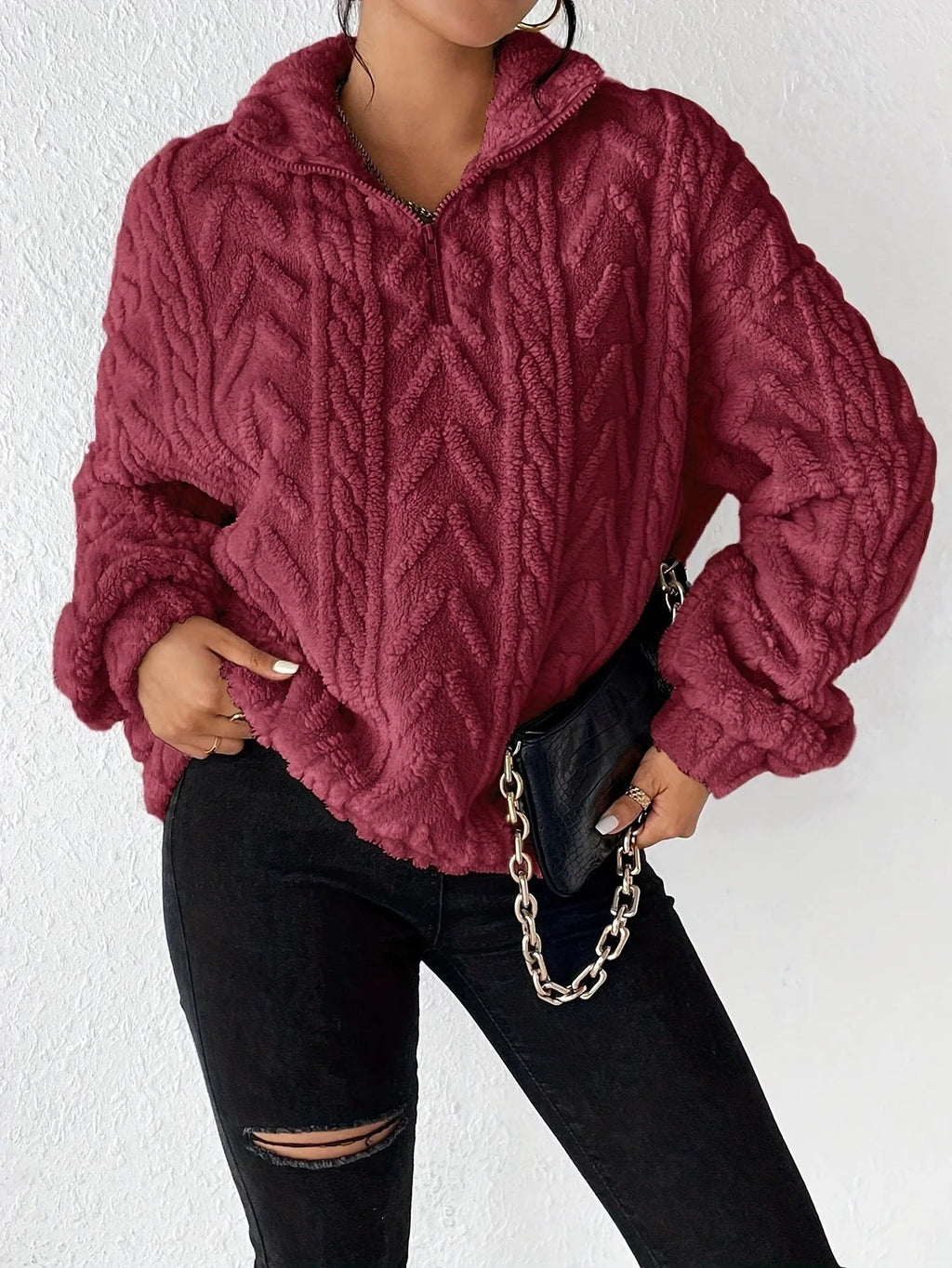Jersey Polar con Cuello Alto y Cremallera 5