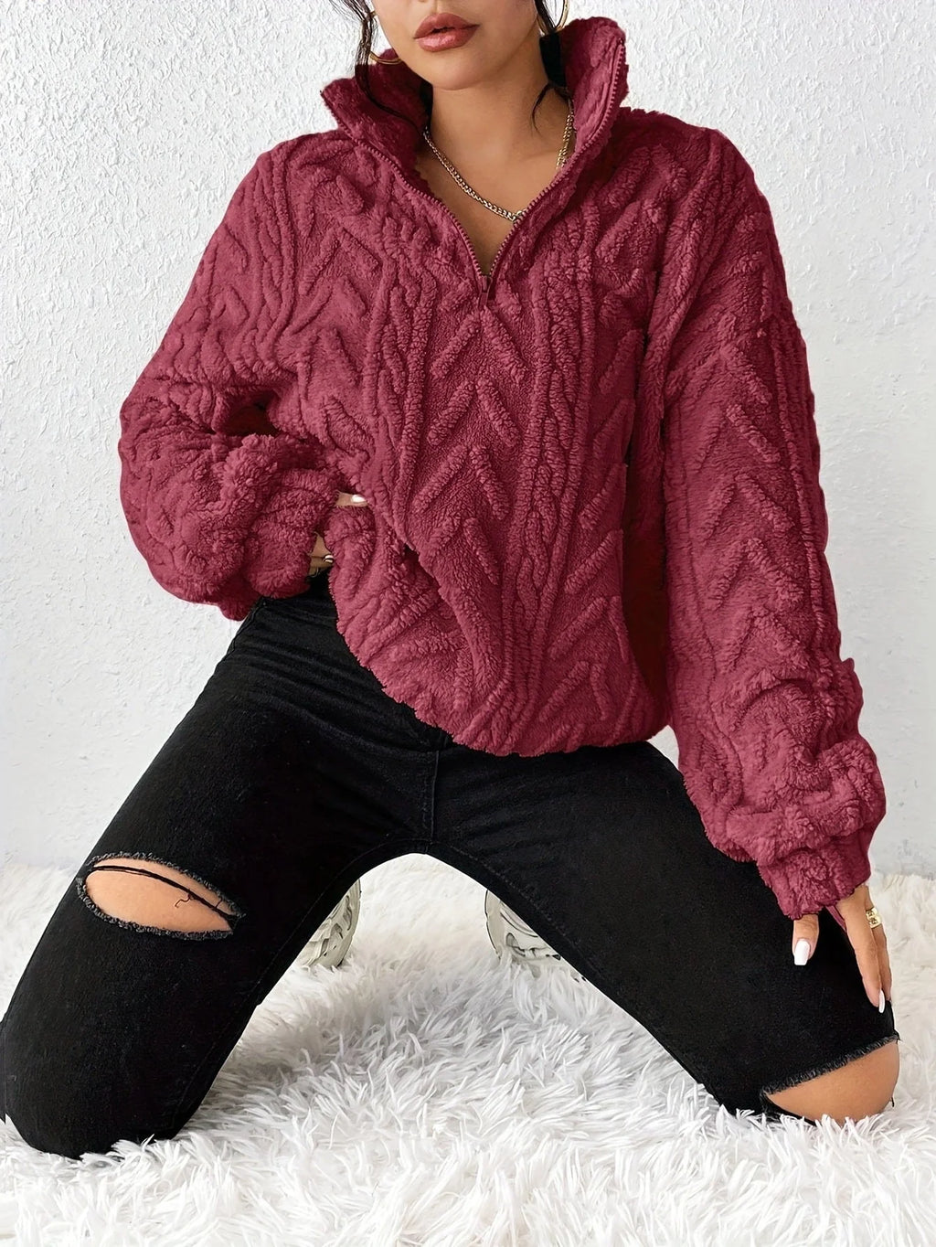 Jersey Polar con Cuello Alto y Cremallera 6