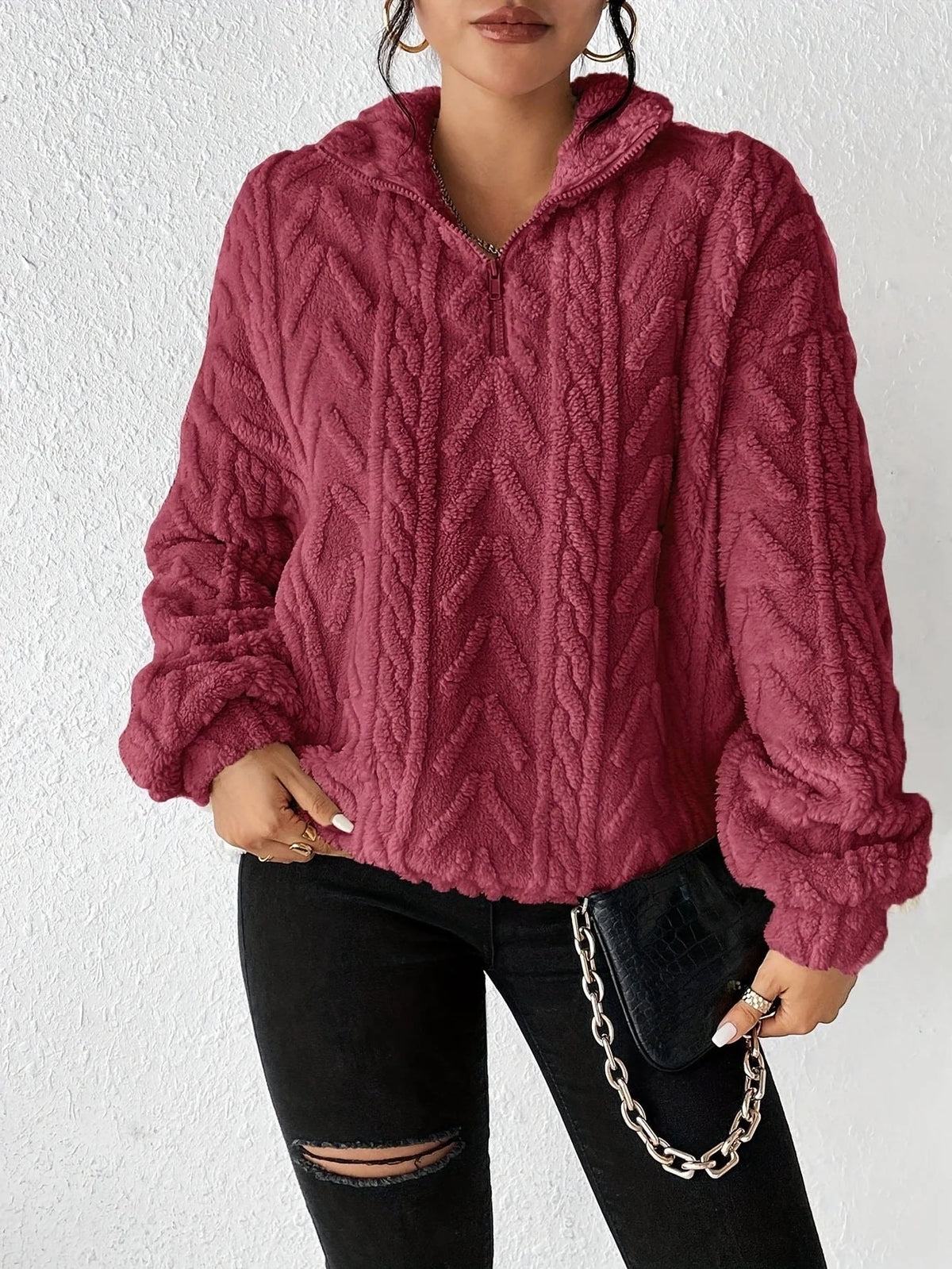 Jersey Polar con Cuello Alto y Cremallera 7
