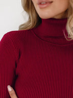 Jersey de Cuello Alto de Punto Acanalado en Mezcla de Algodón 7