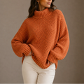 Jersey de Punto Grueso Oversize con Cuello Alto y Hombros Caídos 0