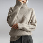 Jersey de Punto Oversize con Cuello Alto y Textura de Diamante 0