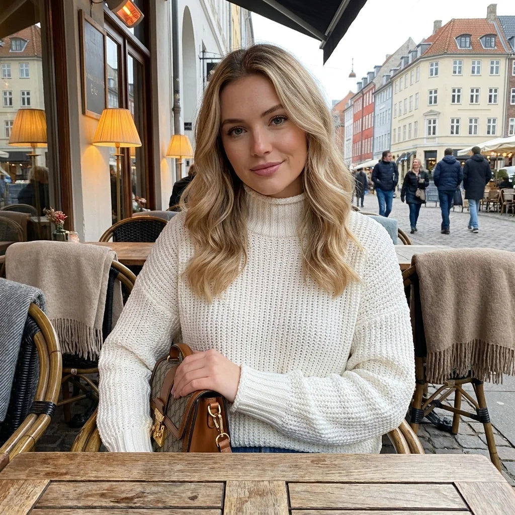 Jersey de Punto con Cuello Alto y Corte Relajado 4