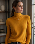Jersey de Punto con Cuello Alto y Mangas Texturizadas 0