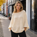 Jersey de Punto con Mangas Oversize y Cuello Redondo 0
