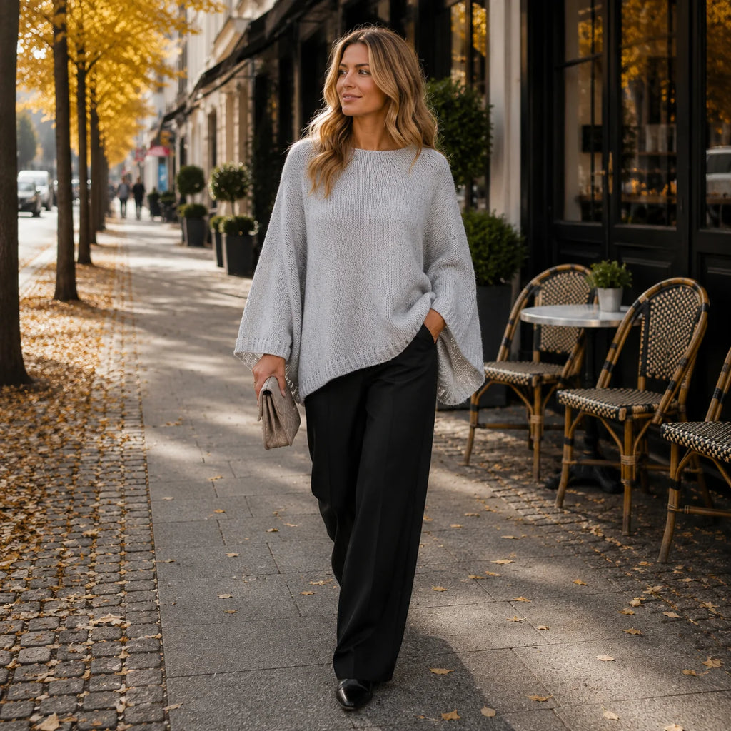 Jersey de Punto con Mangas Oversize y Cuello Redondo 6