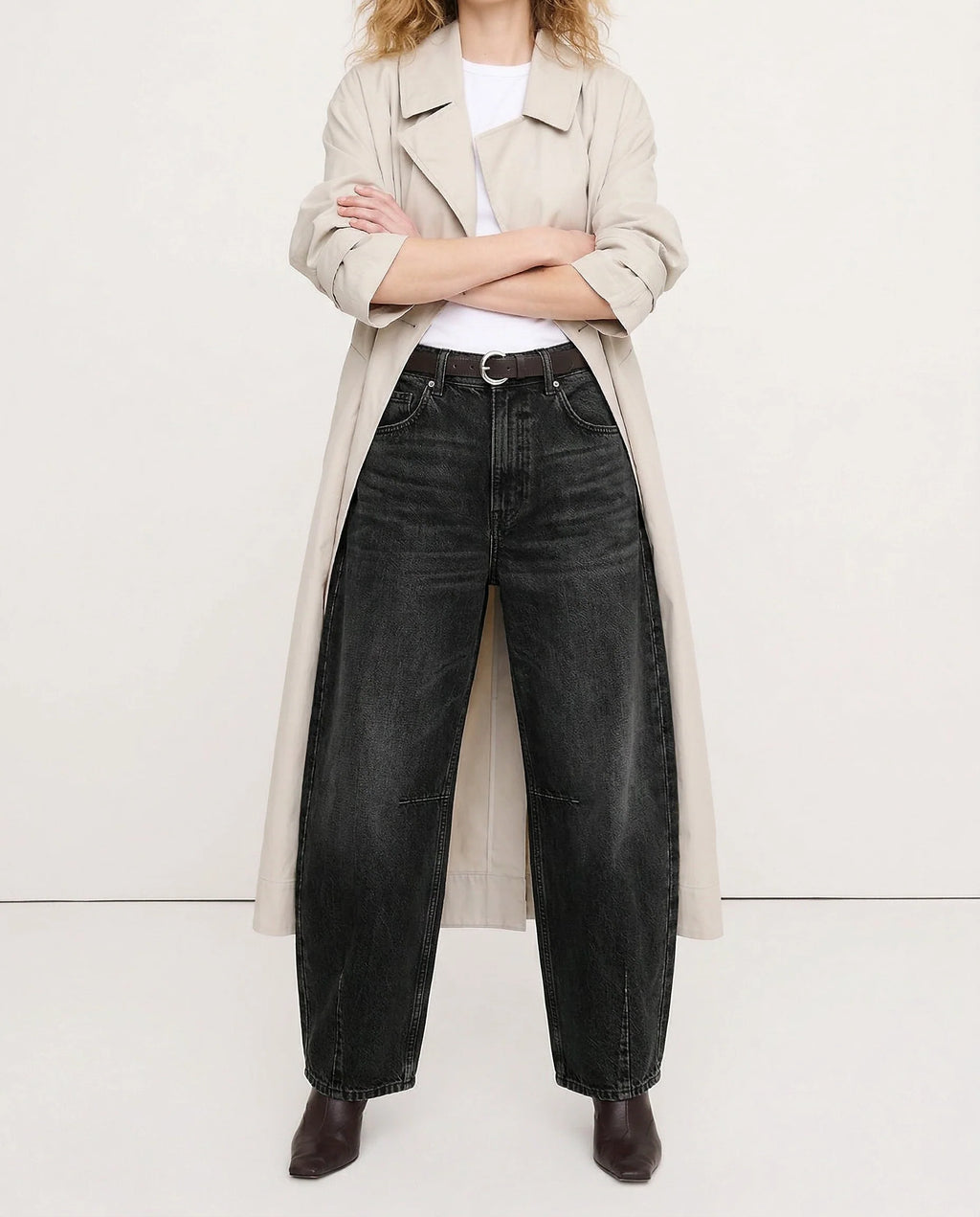 Pantalón Vaquero de Talle Alto con Pierna Ancha y Corte Acampanado 5