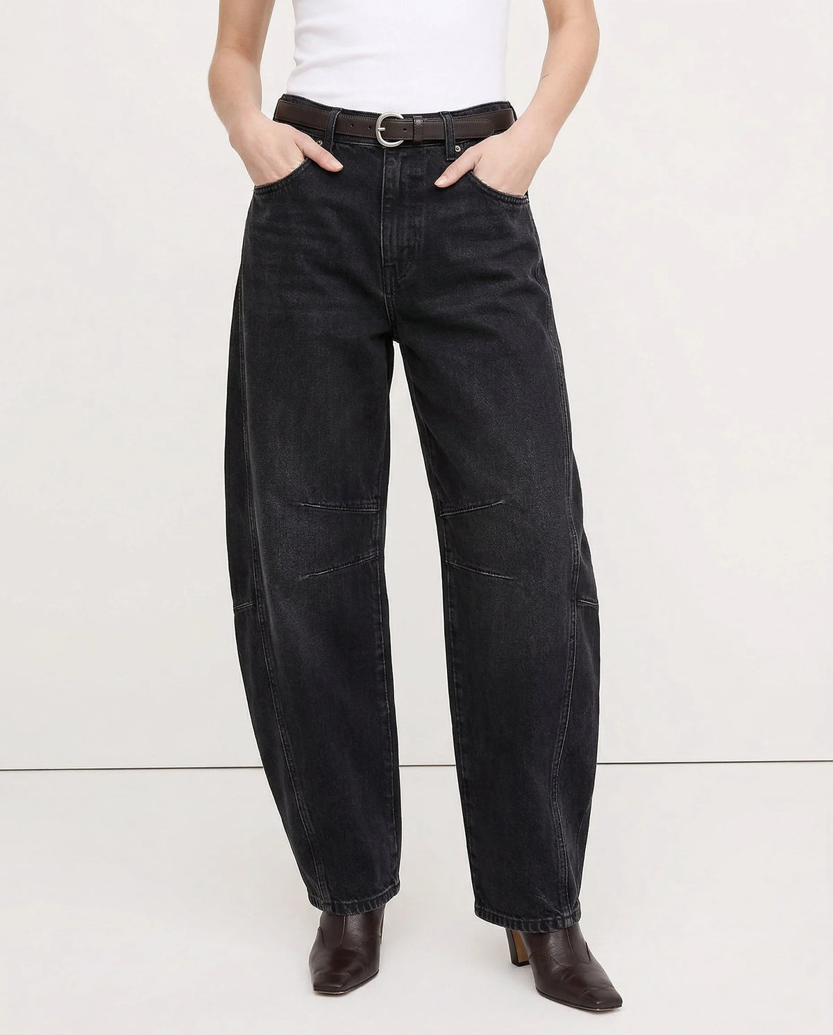 Pantalón Vaquero de Talle Alto con Pierna Ancha y Corte Acampanado 7