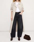 Pantalón Vaquero de Talle Alto con Pierna Ancha y Corte Acampanado 8