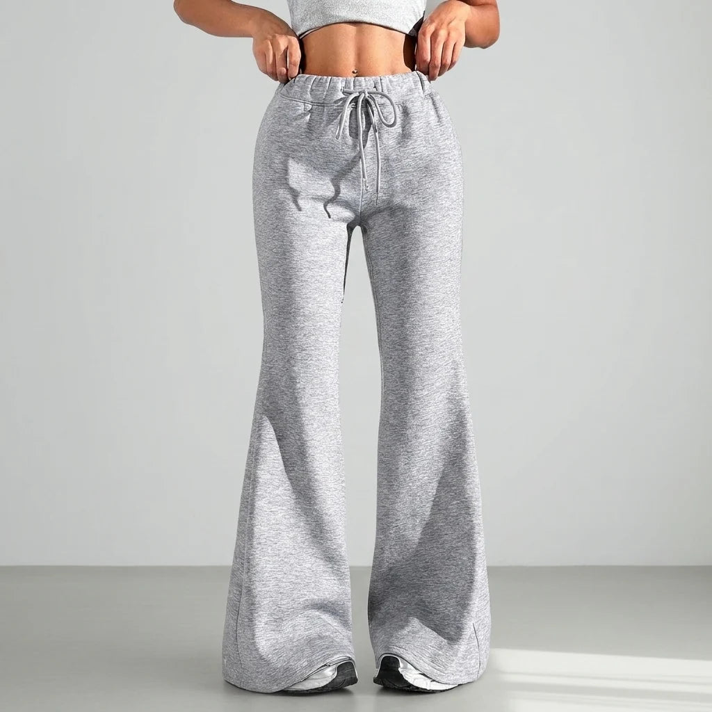 Pantalones Deportivos Acampanados con Cordón y Cintura Elástica 0