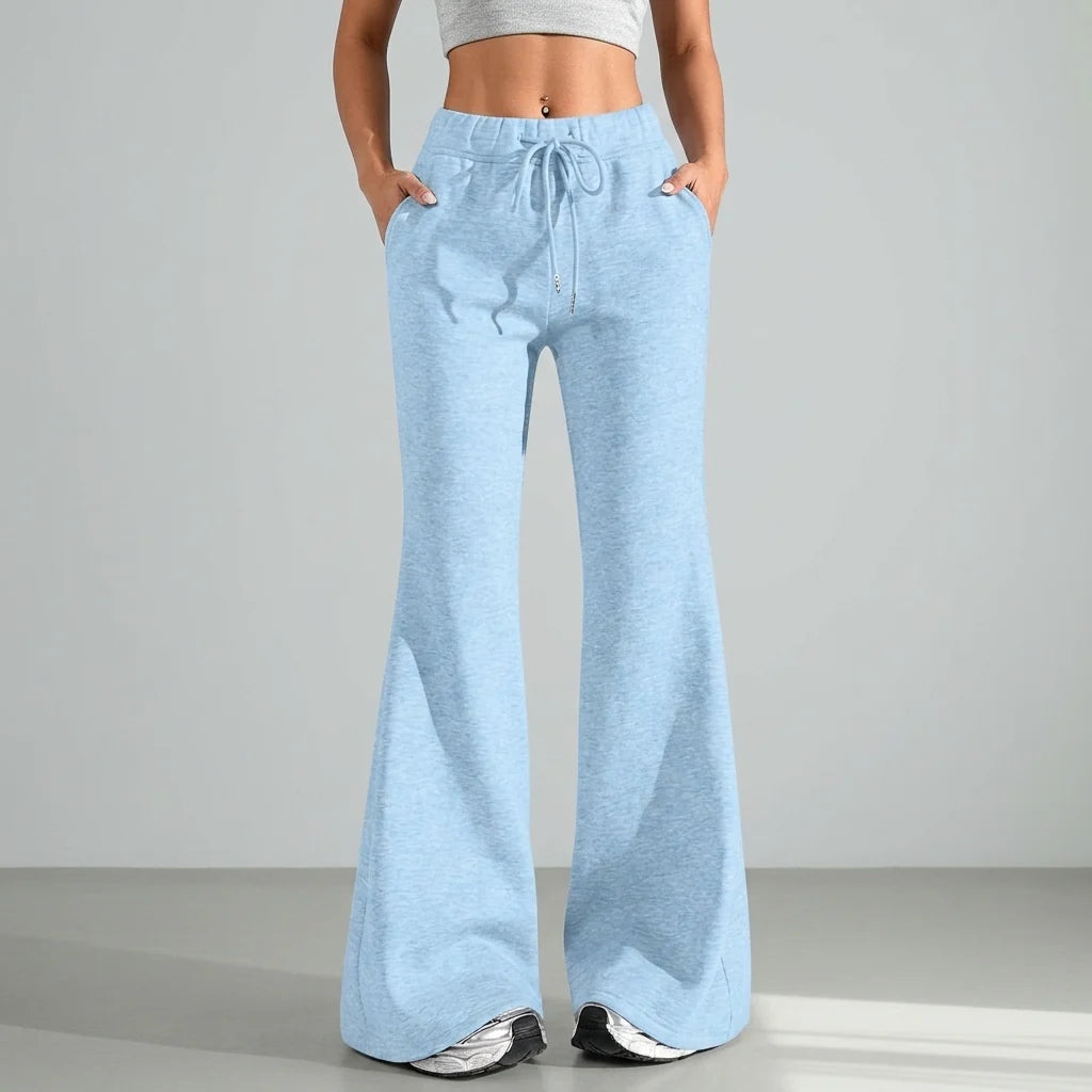 Pantalones Deportivos Acampanados con Cordón y Cintura Elástica 1
