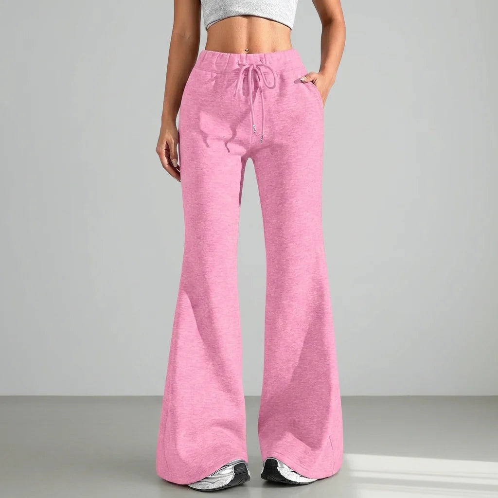 Pantalones Deportivos Acampanados con Cordón y Cintura Elástica 2