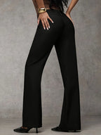 Pantalones Palazzo de Cintura Alta y Corte Fluido 1
