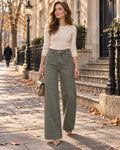 Pantalones Vaqueros de Mujer de Cintura Alta y Pierna Ancha 0
