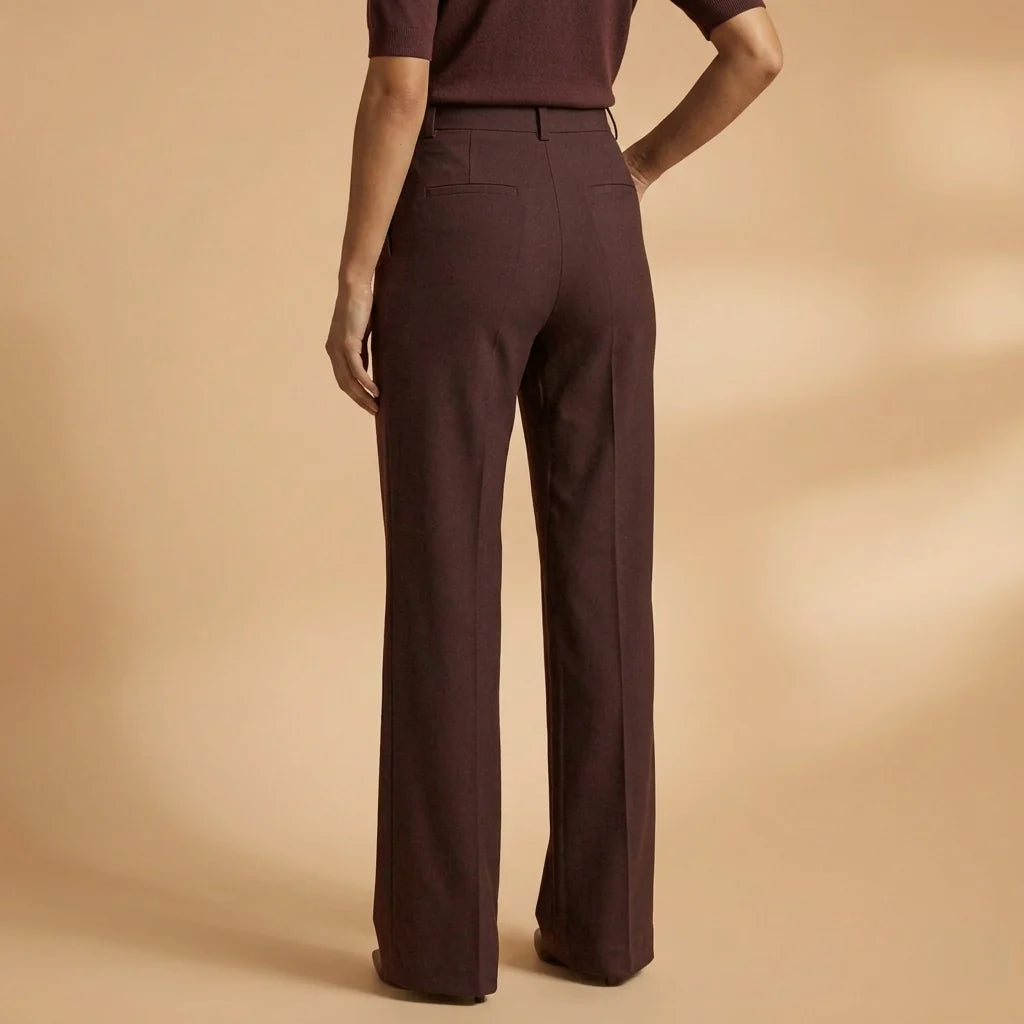 Pantalones de Corte Sastre en Tejido Elástico con Talle Alto 2