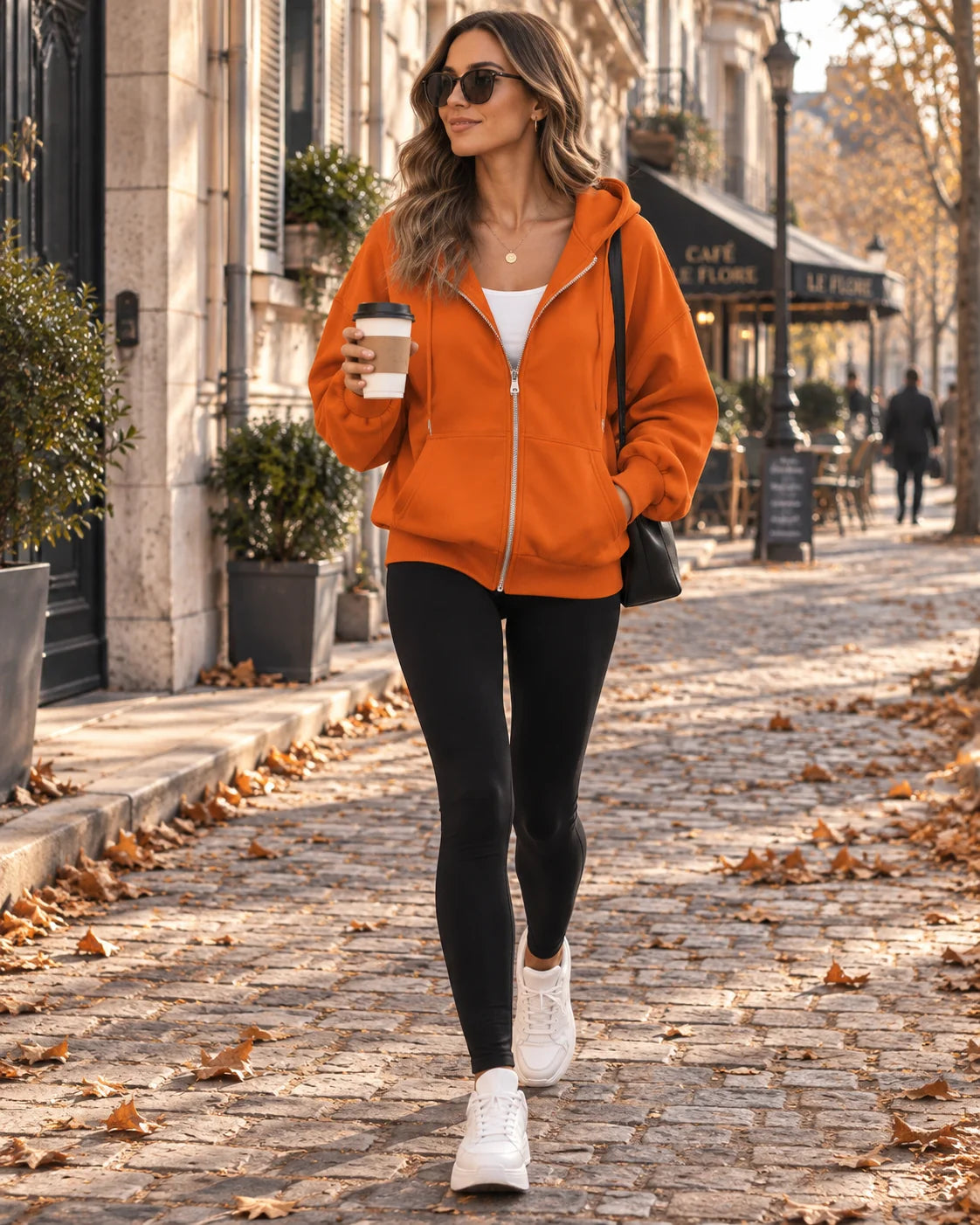 Sudadera Corta con Capucha y Cremallera Completa 2