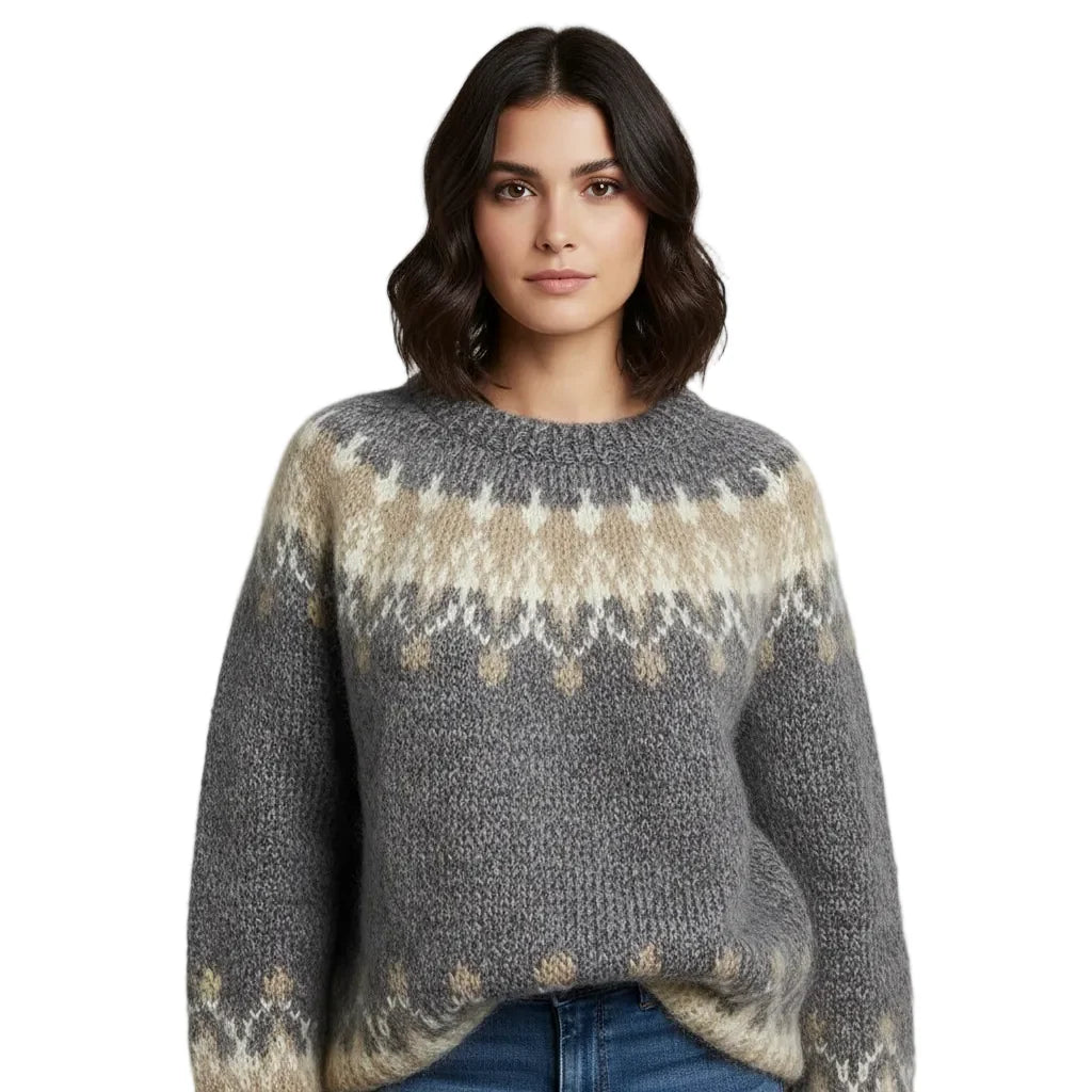 Suéter Holgado de Punto con Estampado Fair Isle 0