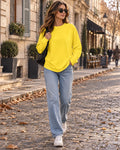 Top Oversize de Manga Larga con Cuello Redondo 0