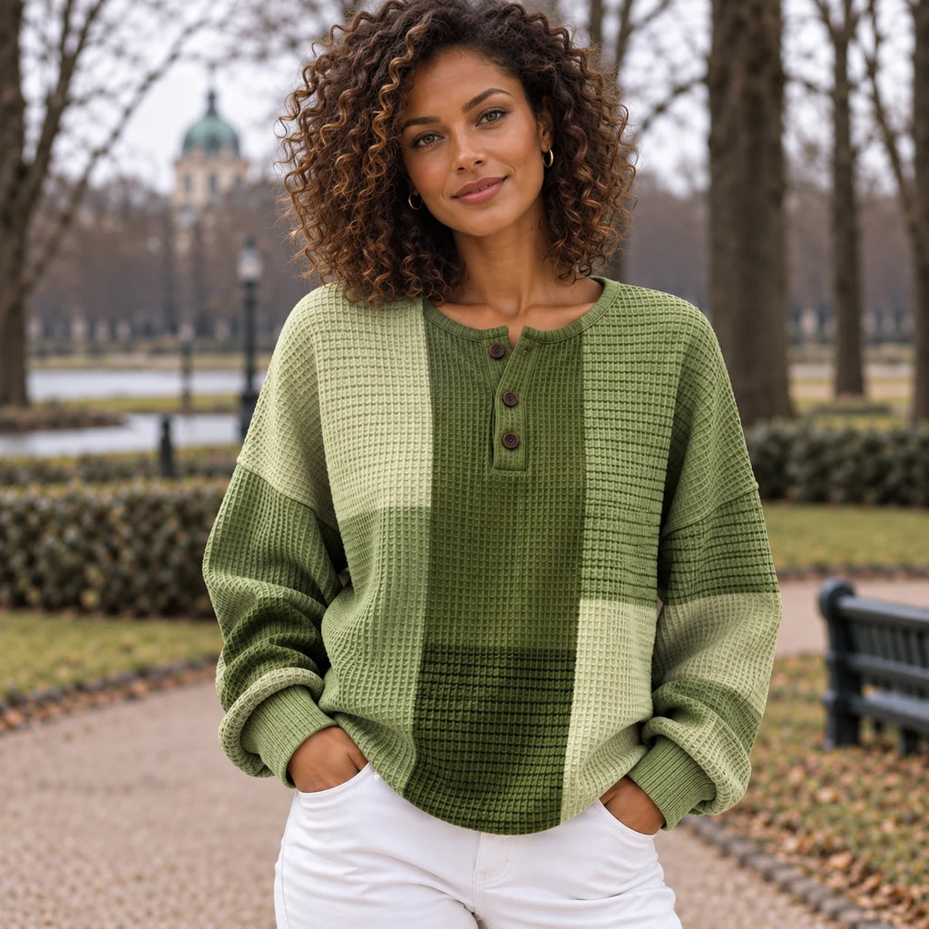 Top de Punto Patchwork con Corte Amplio 0