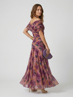 Vestido Largo Estampado con Escote Cruzado y Hombros Descubiertos 13