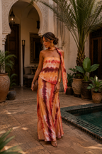 Vestido Largo Estampado con Escote Palabra de Honor 4